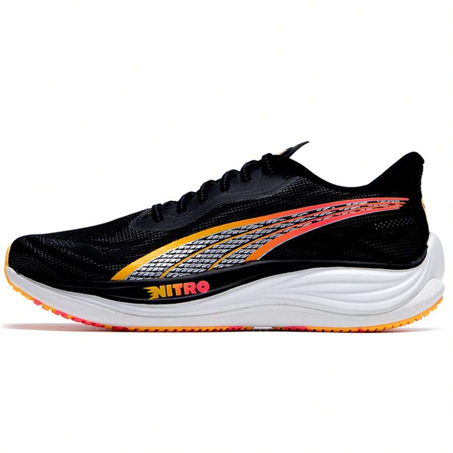 Puma Zapatillas deportivas para hombres, zapatos casuales transpirables para entrenamiento físico, zapatos de running ligeros y duraderos, 309701-01 - negro-plata-amarillo rayo de sol - Ver 1