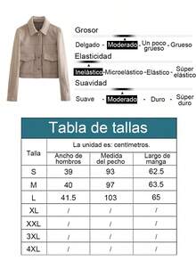 Chaqueta De Mujer A La Moda Con Botones, Con Bolsillos Delanteros Estereoscópicos Y Mangas Largas Para El Otoño - Gris - Ver 10