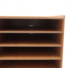 9 Layers 18 Slots File Organizer Classroom Office Paper Literature Storage Rack File Sorter A4 Paper Holder - Coffee Brown - View 9