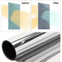 2mx76cm  One Way Window Film Silver Mirror Glass Film Privacy Sunscreen Window Sticker Heat Insulation Mirror Heat Insulation 99% UV Protection Adhesive-Free Self-Adhesive Window Sticker - 2mx76cm - View 8