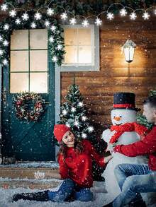 1 cái-Đèn dây hình bông tuyết cây thông Noel, Đèn dây trang trí hình bông tuyết, Đèn LED Giáng sinh, Đèn dây hình bông tuyết LED trắng ấm, Đèn trang trí tiệc, Chạy bằng pin, Đèn dây cắm trại ngoài trời, Trang trí lều - trắng - Xem 6