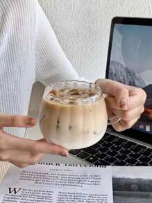 1PC 450ml Glass Pumpkin Cup, Coffee Cup, Clear Glass, Breakfast Cup, Milkshake Cup, Juice Cup, Milk Cup, Clear Cup Drinking Cup, Latte Cup, Espresso Cup, Cappuccino Cup, Latte Cereal Yogurt Drink Cup, Milk Cup Fashion Cup Multi-Purpose Cup Clear Soup Cup, Drink Mug Mug Cute Pumpkin Coffee Mug Home Office - Clear - View 4