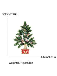女士精美圣诞树胸针 中性植物别针 多色可选 休闲派对配饰 礼物 - 聖誕樹 - 查看 13