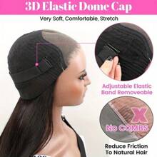 250% Density Bye Bye Knots Wig Glueless Wigs Human Hair Pre Plucked Pre Cut 5x5 HD Lace Closure Wigs Human Hair Straight Lace Front Wigs Human Hair For Women Put On And Go Wig - Natural Black - 查看 7