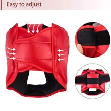 1 Stück Erwachsenen Boxkopfschutz, PU Karate Muay Thai Free Fight MMA Sanda Training Boxschutz Helm