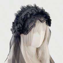 1pc/Set Women's Colorful Butterfly Decor & Wide Lace Headband Hair Accessories, Suitable For Daily Wear And Cosplay, Cute Style, Made Of Polyester And Spandex Halloween Valentine's Day