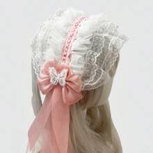 1pc/Set Women's Colorful Butterfly Decor & Wide Lace Headband Hair Accessories, Suitable For Daily Wear And Cosplay, Cute Style, Made Of Polyester And Spandex Halloween Valentine's Day