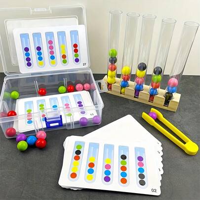 Color Matching Toys For Children, Montessori Board Toys For 3+ Years Old, Chopstick Fine Motor Skills & Color Recognition Early Education Training,Toys Montessori,Educational,Practice Chopsticks,Montessori Toys,Montessori,Games