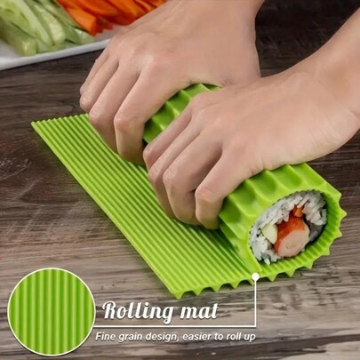 1pc Sushi Making Tool, Sushi Rolling Mat, Non-Stick Sushi Making Tool, Japanese Seaweed Rice Ball Rolling Maker, Homemade DIY Sushi Plate Mat, For Home Sushi Shop Restaurant Party, DIY Supplies, Kitchen Gadgets