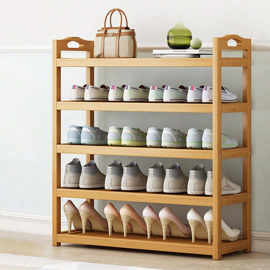 5 Layers BAMBOO SHOE FOOTWEAR RACK ORGANISER WOODEN STORAGE SHELVES STAND SHELF UNIT