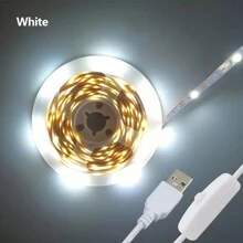 1pc Flexible LED Light Strip With Button Switch, Self-Adhesive Room Decor LED Lights - Suitable For Home, Bedroom, Vanity Mirror, Kitchen, Living Room, Study, Wardrobe, Non-Waterproof, White Light/Warm Light - White - View 13