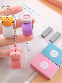 1pc Cute Cartoon Mini Stapler Portable Small Stapler With Keychain Student Office Prize Exquisite And Compact Back To School,Back To School,School Supplies