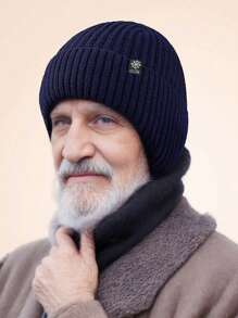 1-2 chiếc mũ len bảo vệ tai lót nhiệt cho người trung niên và người cao tuổi, màu trơn, thường ngày, pha acrylic, mùa đông - Nhiều màu - Xem 10