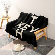 ChenHubC Blanket, Bedspread, Blanket Super Soft Cover Blanket Suitable For Bed, Sofa, Couch, Sofa Chair Holiday Gifts And More. - 字母+黑白 - 查看 7
