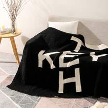 ChenHubC Blanket, Bedspread, Blanket Super Soft Cover Blanket Suitable For Bed, Sofa, Couch, Sofa Chair Holiday Gifts And More. - 字母+黑白 - 查看 8