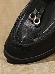 Damskie 2024 Najnowsza Wersja Cholewka PU, Modny Wystrój, Modne Wysokiej Klasy Casualowe Płaskie Buty Wsuwane, Antypoślizgowe i Odporne Na Zużycie, Lekkie, Odpowiednie Dla Kobiet, Kolor Czarny