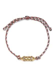 1 件时尚铜眼微镶嵌吊坠可调节编织绳手链，适合日常佩戴 - rope - 查看 17