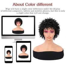 3-Inch Short Faux Locs Wig, African Curly Braided Hairstyle Synthetic Wig For Women, Natural Black - Black - View 8