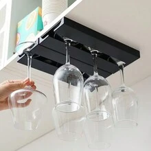 2 件装酒杯架，家用厨房悬挂式杯架，适用于酒柜/酒吧、高脚杯展示架 - 彩色 - 查看 5
