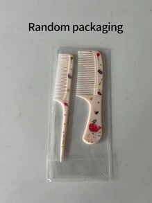1 Set Cartoon Hair Comb For Children, Baby Mini Portable Animal Patterned Set Comb, Random Packaging - Pink - View 3