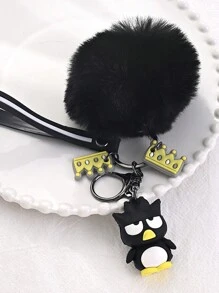 1 件卡通可爱钥匙扣、毛绒娃娃配件、动漫钥匙扣、柔软蓬松绒球钥匙扣、吊坠附件、卡通钥匙圈毛绒吊坠、生日、情人节、圣诞节礼物送给朋友