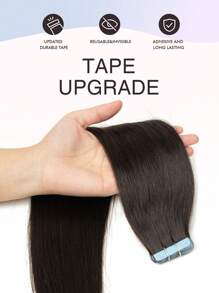20pcs Tape In Hair Extensions Human Hair Color 1b Nature Black 14-22 Inch 100% Human Hair Invisible Tape In Hair Extensions