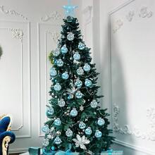 8 个 2.3 英寸金色透明防碎塑料圣诞球装饰树球配一颗圣诞树星，适用于圣诞节、新年礼物、婚礼、家庭派对装饰 - 彩色 - 查看 9