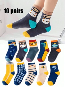 Random 10/15/20 Pairs Spring And Autumn New Cartoon Tiger Giraffe Comfortable Breathable Mid-Tube Socks - Multicolor - View 18