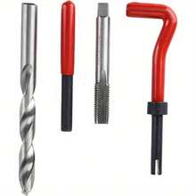 131PCS Spiral Coil Repair Kit M5 M6 M8 M10 M12 Drill Tap Thread Insert Installation Tool Tap Twist Bit Insertion Kit For Repairing Screw Holes - Red - View 7