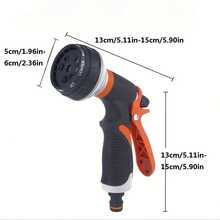1 pieza Pistola de agua de alta presión, adecuada para jardín y lavado de autos, boquilla duradera de 8 funciones, presión de agua ajustable, herramienta de lavado de autos de mano resistente con 8 funciones - Multicolor - Ver 3