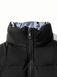 Áo khoác hai mặt kiểu bạn trai cho nam Áo khoác nặng Áo khoác Parka mùa đông chống thấm nước Áo khoác trượt tuyết dày ấm áp ngoài trời có đệm - màu đen - Xem 5