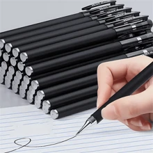 10 pièces/20 pièces Ensemble de stylos à encre gel noir mat, pointe extra fine de 0,5 mm pour une écriture en douceur, résistant aux bavures, avec clip de poche pour le bureau et les fournitures scolaires