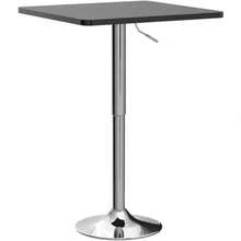 SHZICMY Mesa de bar, mesa de bar cuadrada mesa alta para bebidas de café, mesa moderna ajustable en altura y con giro de 360° para mesas altas de cóctel y bistró de 70-90 cm, color negro - Negro - Ver 3
