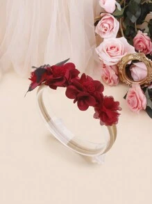3 件装蝴蝶花朵装饰和蝴蝶结弹性发带，适合婴儿节日爱情情人节 - 紅色 - 查看 7