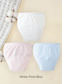 3条装新生儿如厕训练裤，可水洗薄款婴儿学习裤，男女通用布尿布，可重复使用尿布内裤，适合如厕训练、户外活动等，婴儿必备清单