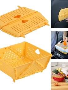 Stackable Plastic Fruit Storage Basket Foldable Portable Kitchen Home Organization - 彩色 - 查看 8