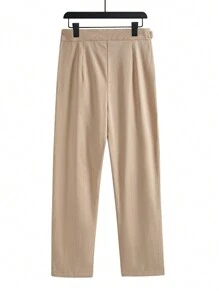 1 Stück Herren einfarbig mit Knopf verzierte Tasche lässige Hose, für den täglichen Gebrauch