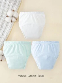 3条装新生儿如厕训练裤，可水洗薄款婴儿学习裤，男女通用布尿布，可重复使用尿布内裤，适合如厕训练、户外活动等，婴儿必备清单