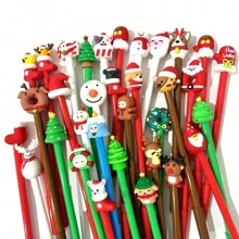 Penne gel per Natale con inchiostro nero, penne morbide con personaggi natalizi, penne divertenti e novità in stile casuale, adatte come regalo di Natale per studenti, insegnanti, per ufficio, forniture scolastiche, feste, promo e mercati