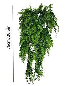 1 buc. Ferigă artificială Boston, plantă suspendată, viță de vie, coș de perete verde din plastic, interior/exterior, decorare coroană de nuntă - Verde - Vizualizare 2