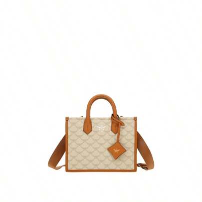 MCM Official HIMMEL LAURETOS Series Monogram Allover Print Small Women's Shoulder Crossbody Handbag MWTESAC01