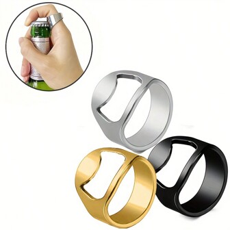 3件套开瓶器，啤酒瓶盖开瓶器环，便携式个性化酒吧和汽水开瓶器，酒吧用品，家用开瓶器，配件，适用于户外、露营、父亲礼物