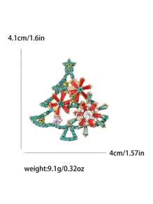 女士精美圣诞树胸针 中性植物别针 多色可选 休闲派对配饰 礼物 - 聖誕樹 - 查看 25
