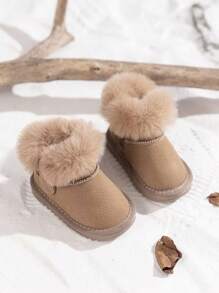 Warm Snow Boots, Soft Bottom Short Boots For Infants, Winter - Brown - View 5