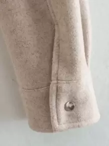 Chaqueta De Mujer A La Moda Con Botones, Con Bolsillos Delanteros Estereoscópicos Y Mangas Largas Para El Otoño - Gris - Ver 7