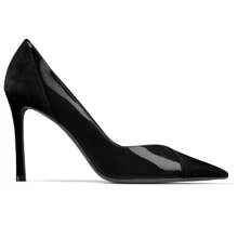 Womens Pointed Toe High Heels Pumps Patent Suede Stiletto Heel Slip On Office Party Wedding Dress Shoes Christmas Gift & New Year Gift - màu đen - Xem 5