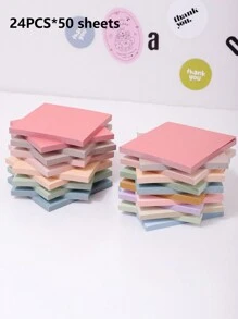 12 pièces Notes adhésives multicolores, 600 pièces/12 blocs-notes, 50 feuilles par cahier, couleurs assorties