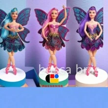 Boneca Bailarina Fada Com Asa e Acessório brinquedo - AZUL - Visão 2