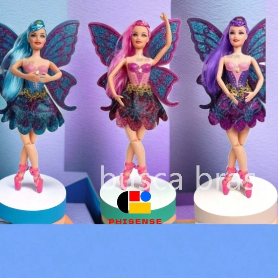 Boneca Bailarina Fada Com Asa e Acessório brinquedo