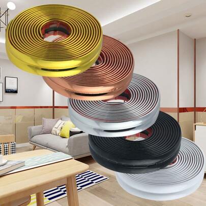 5m/Roll Self-Adhesive Flexible PVC Decorative Molding For Folding Corner, Wall Crevice Trim, Door & Window Frame, Furniture & Countertop Edge